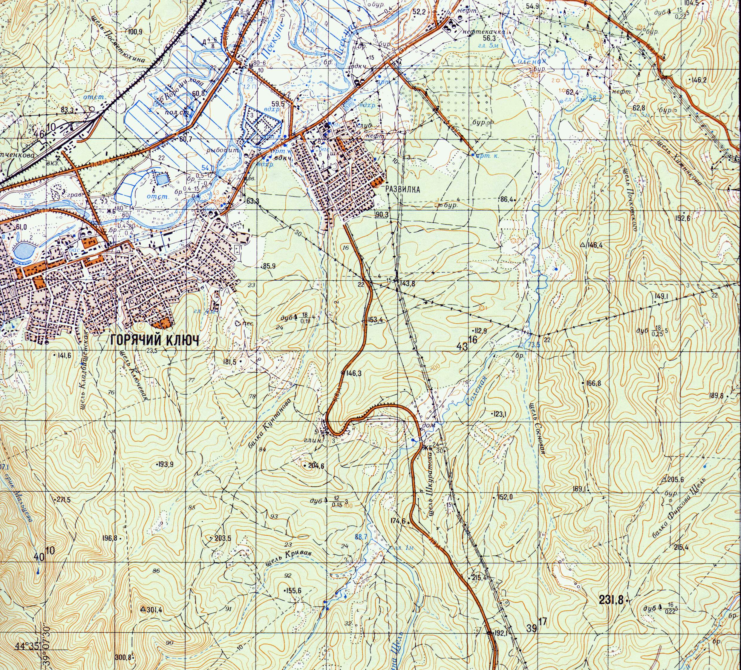 Карта г горячий ключ краснодарского края подробная